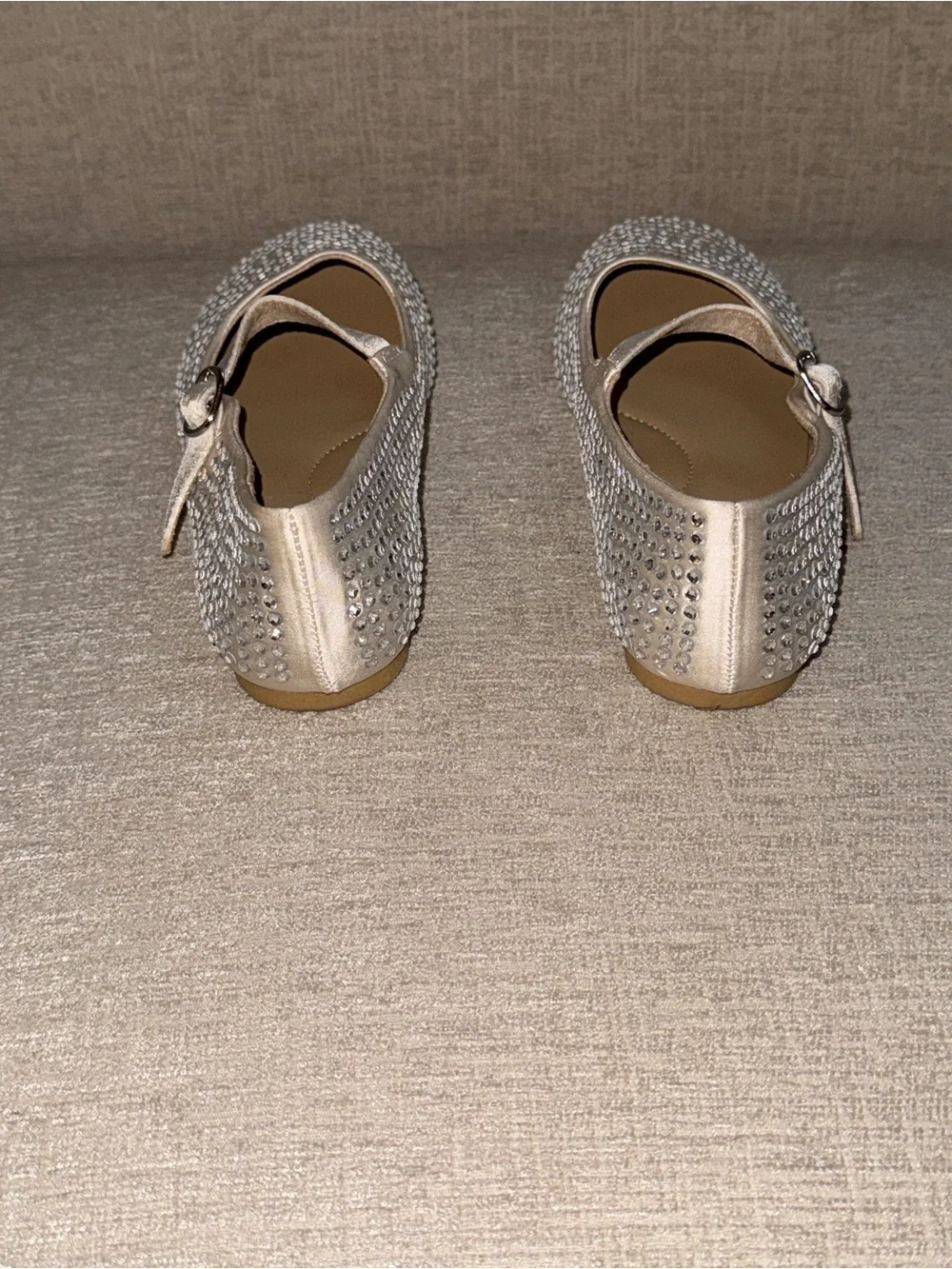 art class Silver Rhinestone Mary Jane Flats for Kids